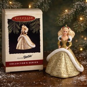 Hallmark Vintage 1994 Keepsake Ornament Holiday Barbie - 2nd in Series Gold Gown